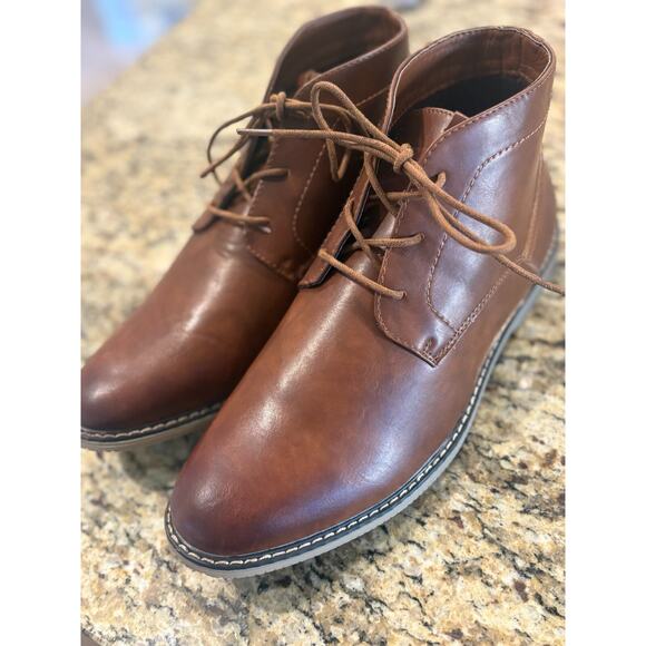 Nine West Men's Neilton Faux-Leather Chukka Boots Brown Size 12 - Picture 5 of 8